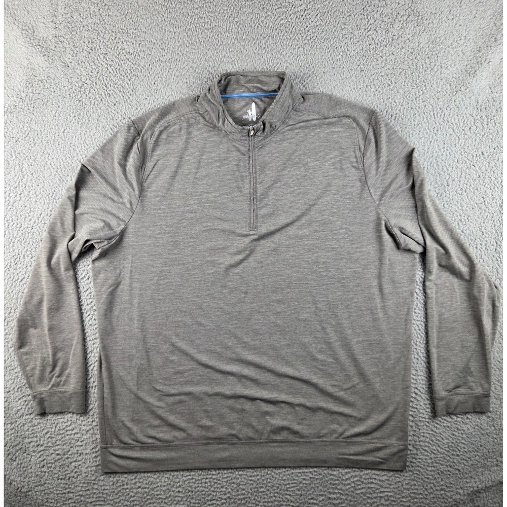 Johnnie-O Vaughn 1/4 Zip Pullover Mens 2XL Gray Striped Performance Golf